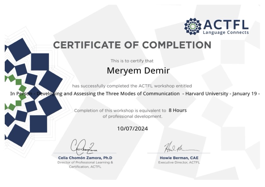 ACTFL sertifikası